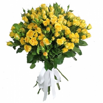 Букет из 27 желтых кустовых роз