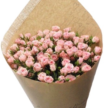 Букет из 11 веток кустовой розовой розы