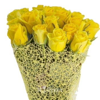Букет из 17 желтых роз ( 50 см ) в сетке